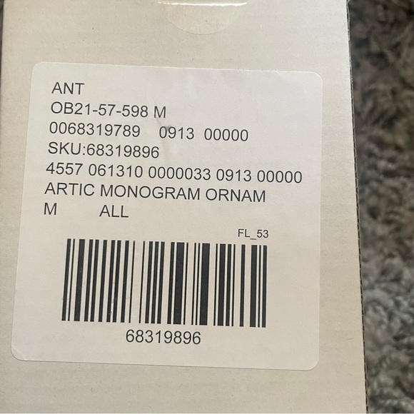 New Anthropologie Arctic Monogram Ornament A Christmas Tree Decor 2022 - Picture 5 of 8